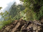 The second climbing chain of Mt. Ishizuchi (Saijo, Japan)